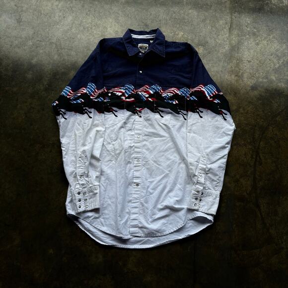 Beautiful Vintage‎ Pearl Snap Western Wrap around Shirt - Picture 1 of 4